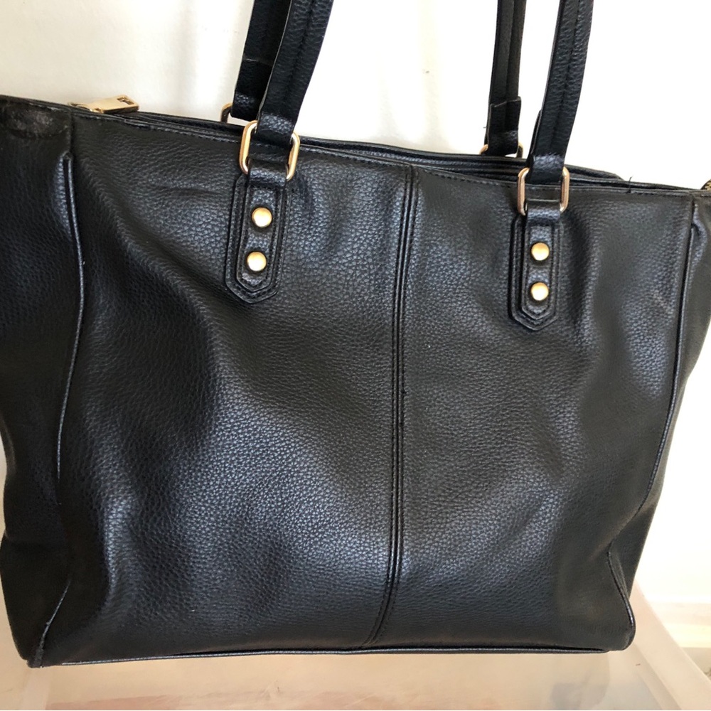 Miztique Black Tote with Gold Accents